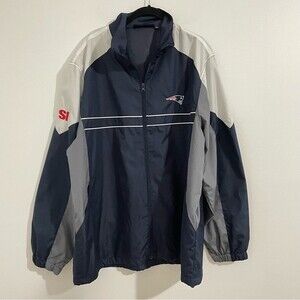 Dunbrooke Navy Blue New England Patriots Windbreaker Full Zip Jacket Size XL